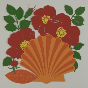 Shells and beach roses